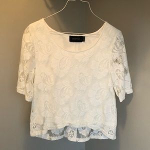 MINK PINK White Lace Crop Top